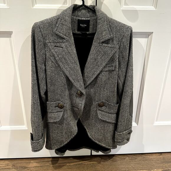 Smythe Black and White Herringbone Blazer - Picture 1 of 6